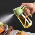 2-In-1 Oil Spray Bottle | Adjustable Mist & Dispenser | 470ml Leak-Proof Glass Container | For Cooking, BBQ, Baking & Air Fryer 500ml (Random Colo